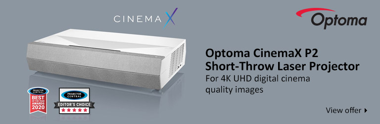Optoma CinemaX P2 Short-Throw Laser Projector For 4K UHD digital cinema quality images