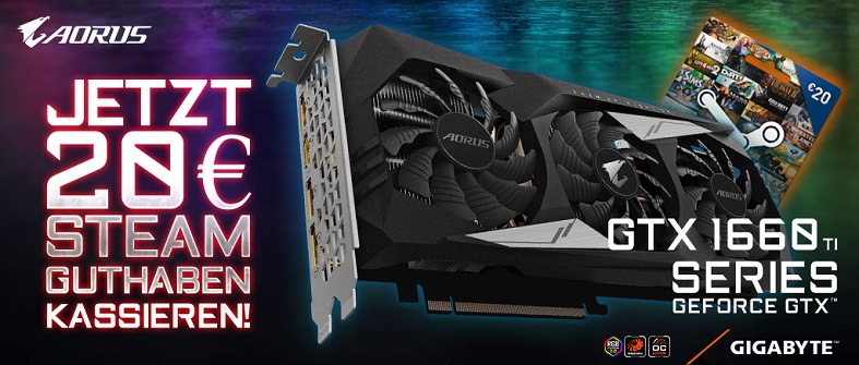 Gigabyte Aorus GTX 1660Ti Steam Aktion