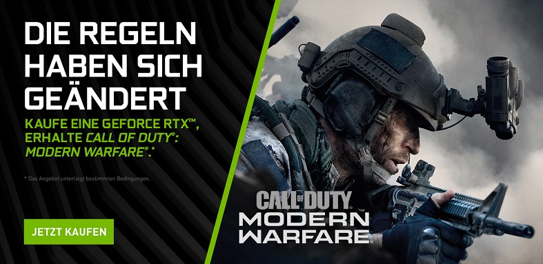 Nvidia Geforce Aktion mit Call of Duty: Modern Warfare